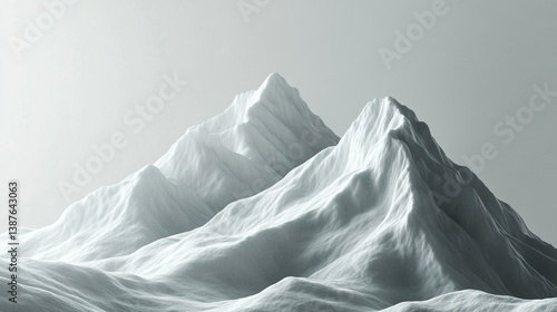 Wallpaper Mural Serene snow-covered mountain peaks against a soft grey sky Torontodigital.ca