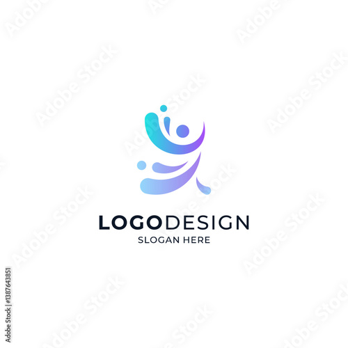 people dancing and colorful water for sports, gymnastics, and athletics logos