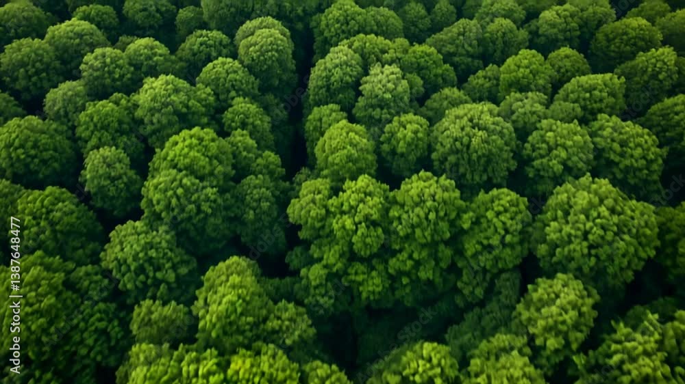 Lush green forest canopy viewed from above showcasing diverse tree species in natural habitat during sunny daylight Lush green forest canopy viewed from above showcasing diverse tree species in natural habitat during sunny daylight