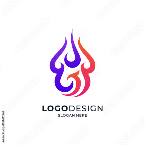 colorful phoenix and fire for business logo and brand identity