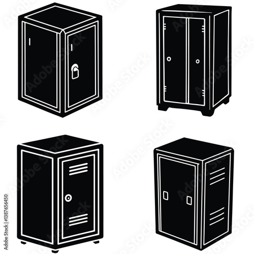 Locker Vector Shilhouette Bundle Set Collection