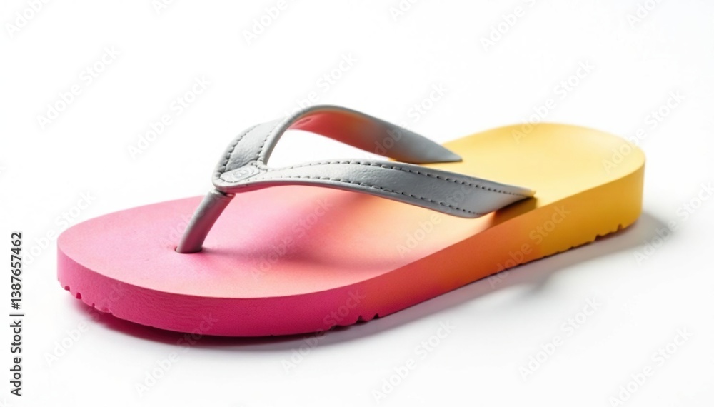 A single flip-flop isolated on white background, white, travel A single flip-flop isolated on white background, white, travel