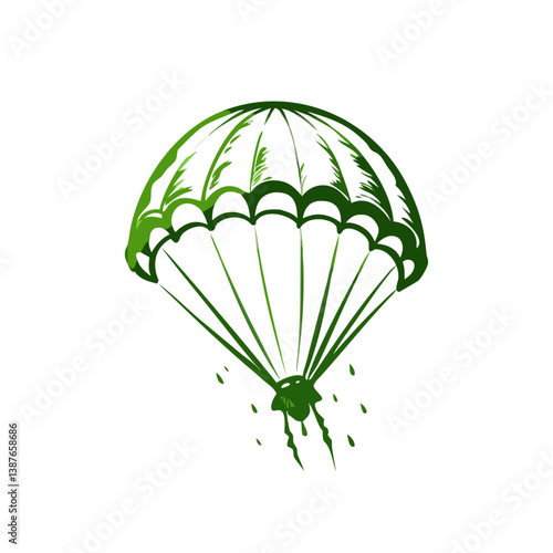 Parachute Icon – Skydiving Symbol for Extreme Sports Branding or Adventure Travel Promotions