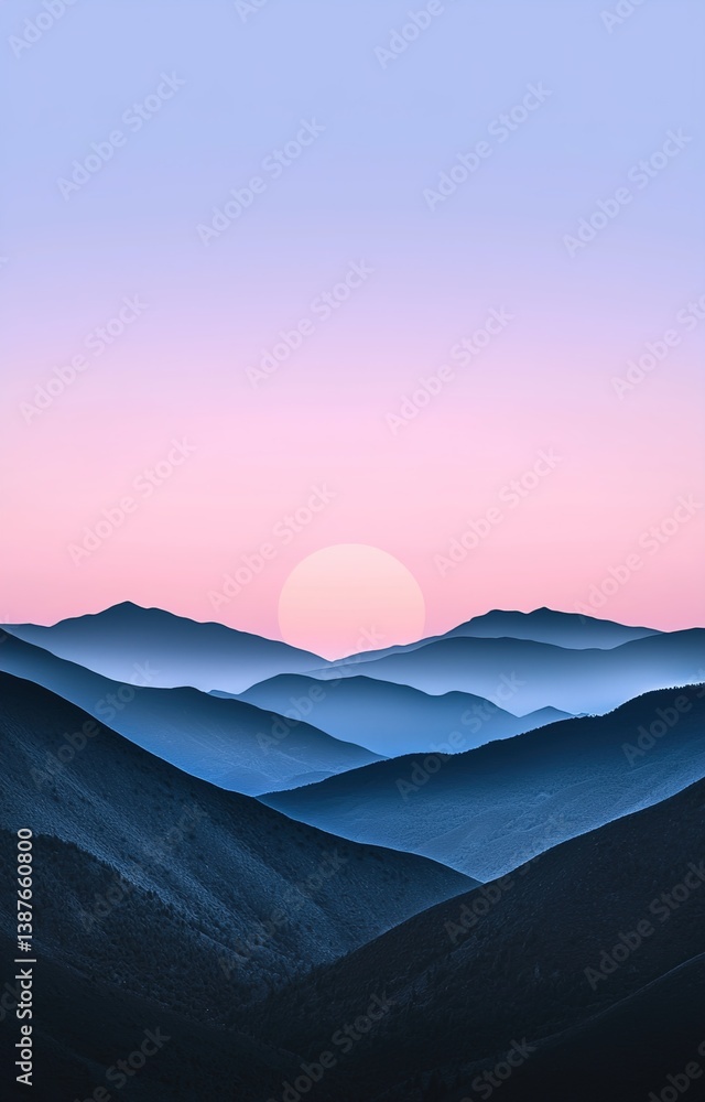 sunset over mountains
