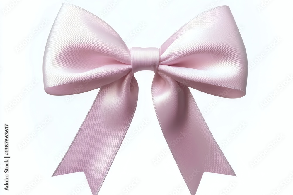 Elegant pink satin ribbon bow isolated Elegant pink satin ribbon bow isolated