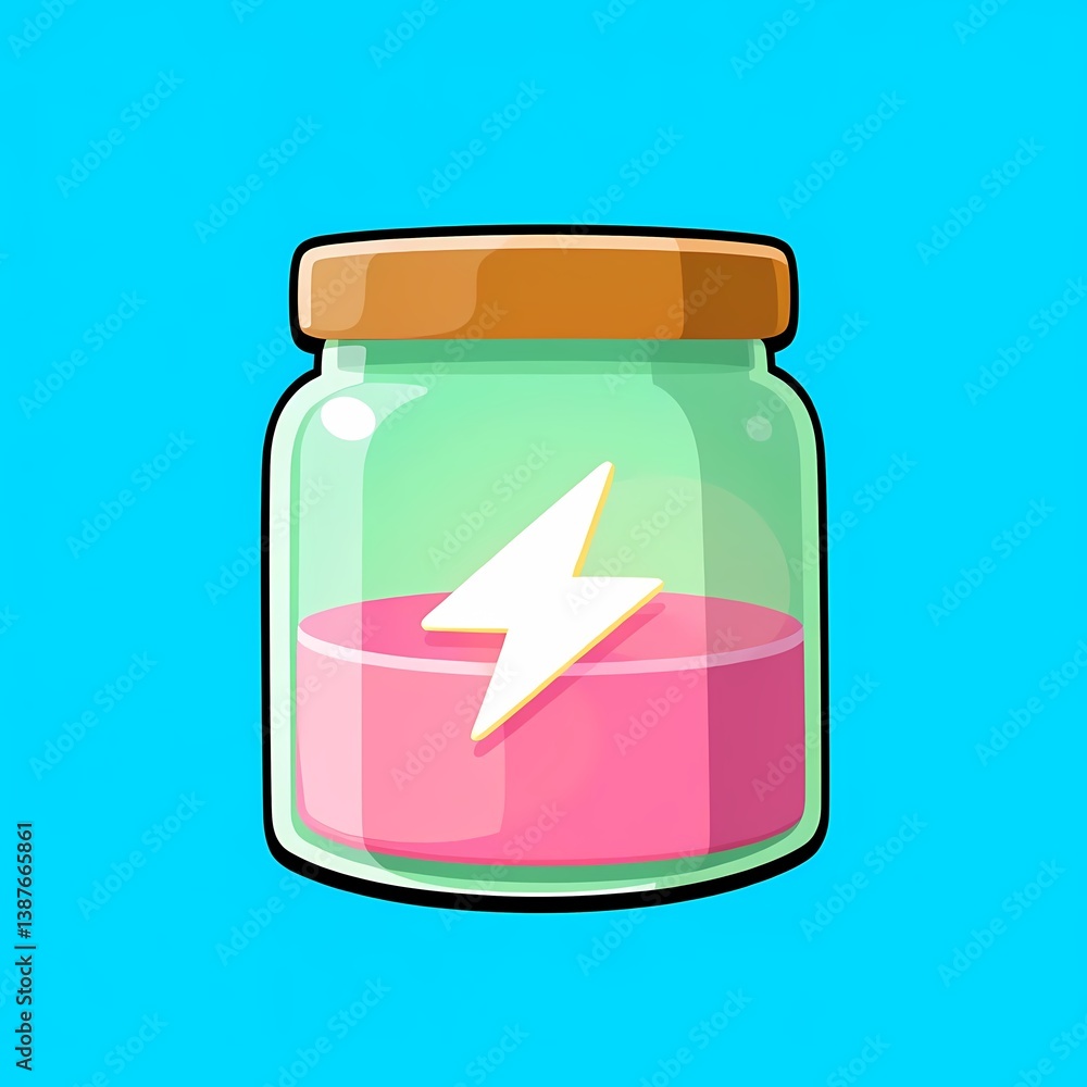 Crackling Energy: The Vibrant Green and Pink Icon Jar Crackling Energy: The Vibrant Green and Pink Icon Jar