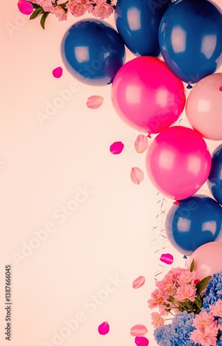 Obraz na płótnie colorful balloons and confetti w salonie