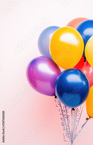 Obraz na płótnie Bright multicolored balloons on a white background w salonie