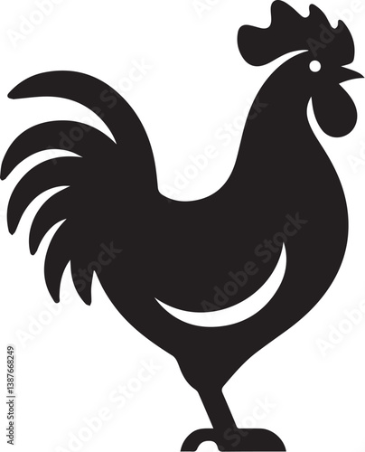 chicken silhouette design illustration.