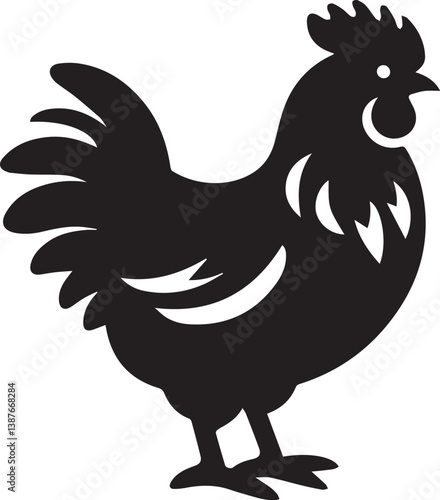 chicken silhouette design illustration.