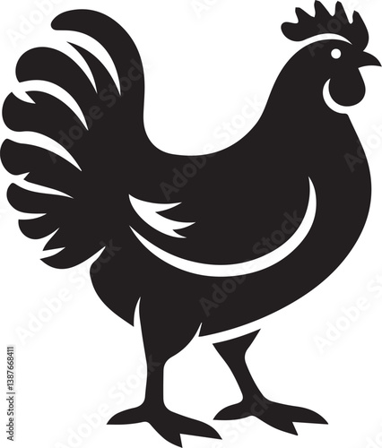 chicken silhouette design illustration.