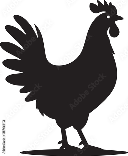 chicken silhouette design illustration.