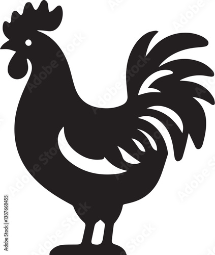 chicken silhouette design illustration.