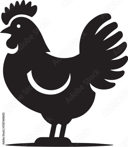 chicken silhouette design vector.