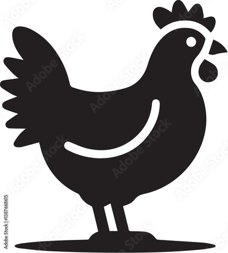 chicken silhouette design vector.