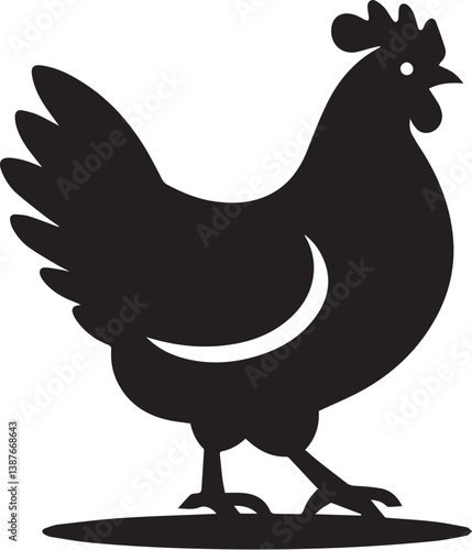 chicken silhouette design vector.