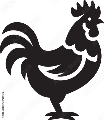 chicken silhouette design vector.