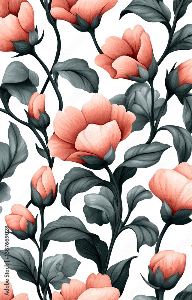 seamless pattern with poppies