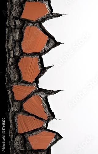 Obraz na płótnie Old tree bark texture background isolated w salonie