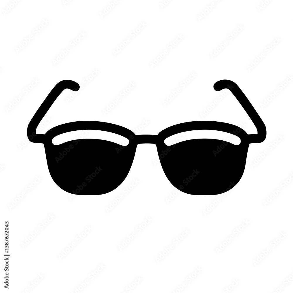 Fototapeta premium Simple Black Sunglasses Illustration For Summer Fashion Accessories And Eye Protection