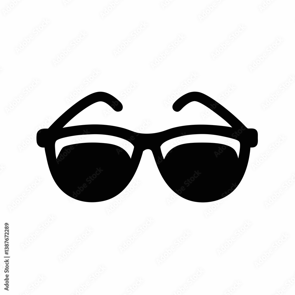 Fototapeta premium Black Sunglasses Vector Illustration Simple Style Design Fashion Eyewear Symbol Graphic