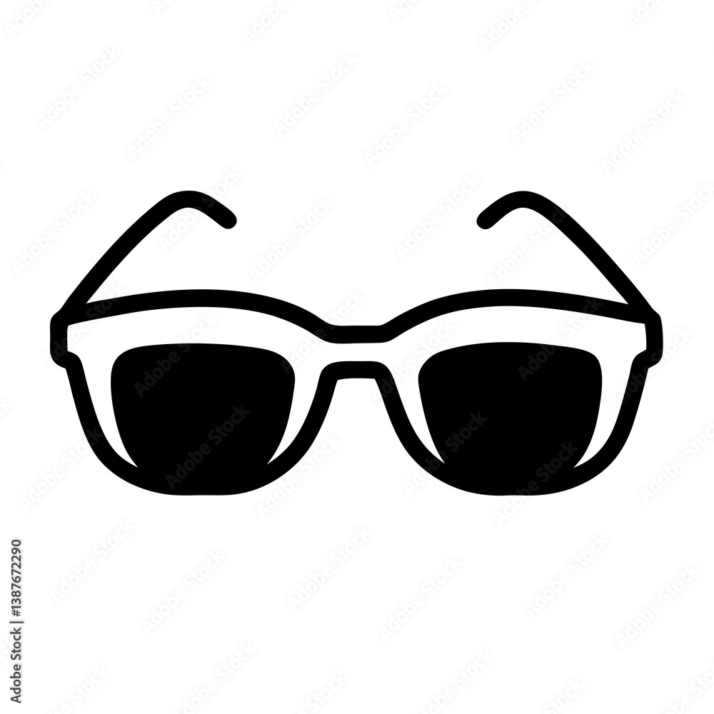 Black Sunglasses Symbolizing Summer Style And Eye Protection From Sun Rays Black Sunglasses Symbolizing Summer Style And Eye Protection From Sun Rays