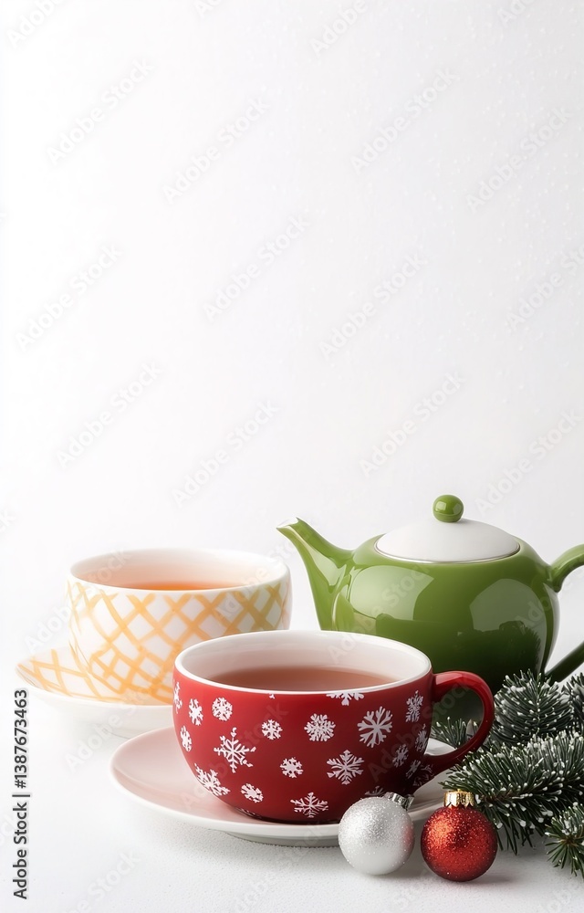Christmas tea party isolated background 