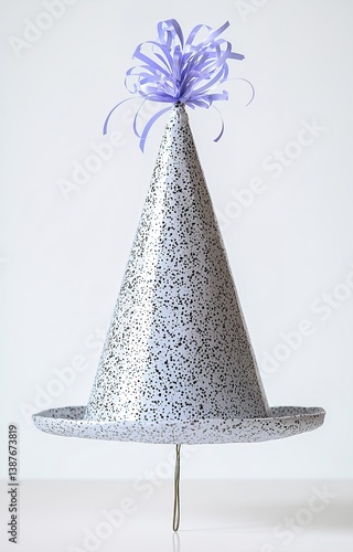 Obraz na płótnie Bright party hat with streamers isolated on white. w salonie