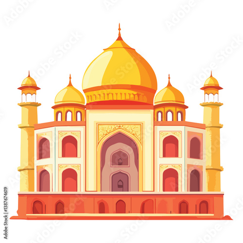 Taj mahal isolated on a white background