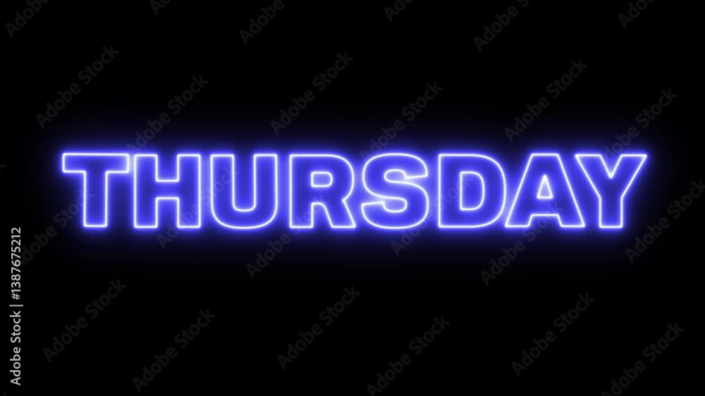 Thursday Text Animation With Neon Effect Thursday Text Animation With Neon Effect