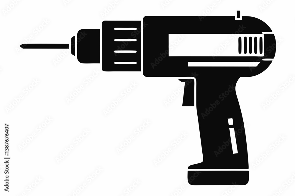 Drill Machine silhouette vector illustration Drill Machine silhouette vector illustration