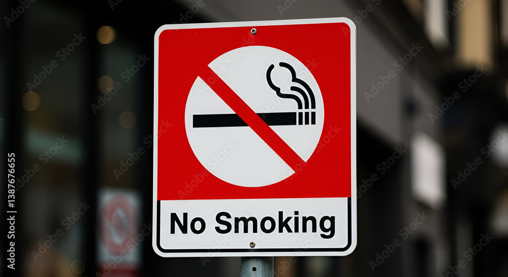 Naklejka premium No smoking sign on street for anti-smoking campaign and health awareness concept