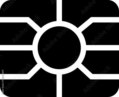 Sim EMV chip icon in flat isolated on transparent background