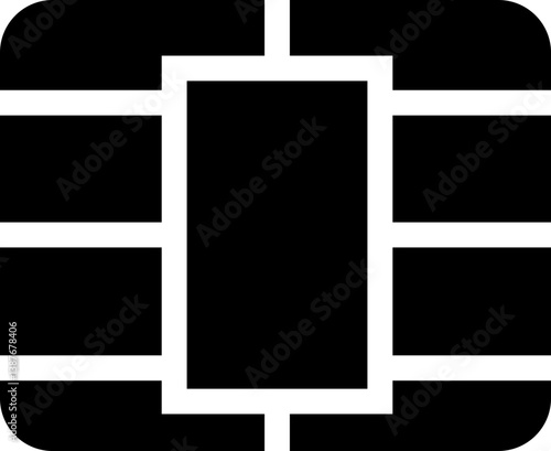 Sim EMV chip icon in flat isolated on transparent background