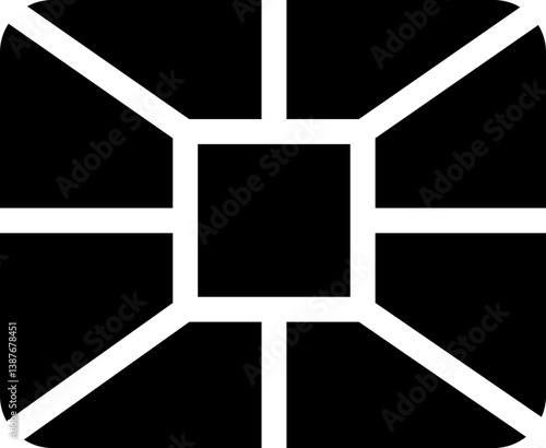 Sim EMV chip icon in flat isolated on transparent background