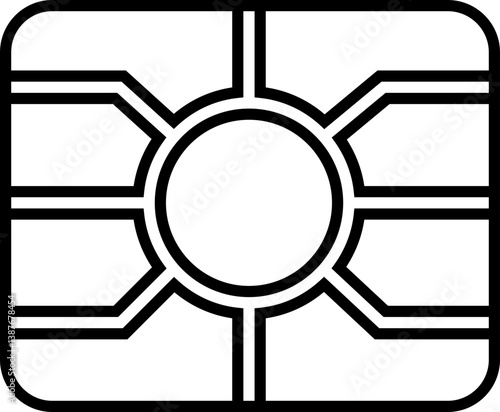 Sim EMV chip icon in line isolated on transparent background