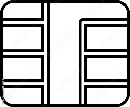 Sim EMV chip icon in line isolated on transparent background