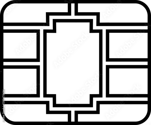 Sim EMV chip icon in line isolated on transparent background