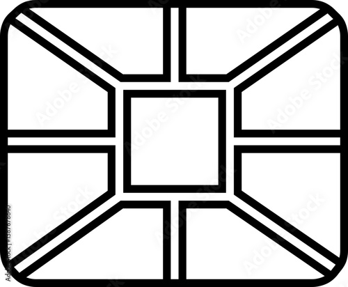 Sim EMV chip icon in line isolated on transparent background