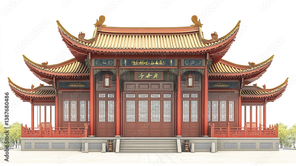 Traditional Chinese architecture with ornate roof design Traditional Chinese architecture with ornate roof design