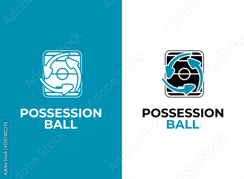 football soccer possession game logo icon with modern style