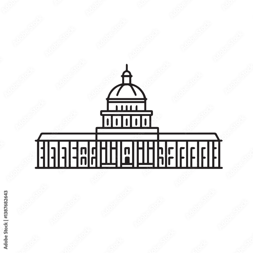 Capitol building stands silhouetted architecture displaying iconic features landscape cityscape Capitol building stands silhouetted architecture displaying iconic features landscape cityscape