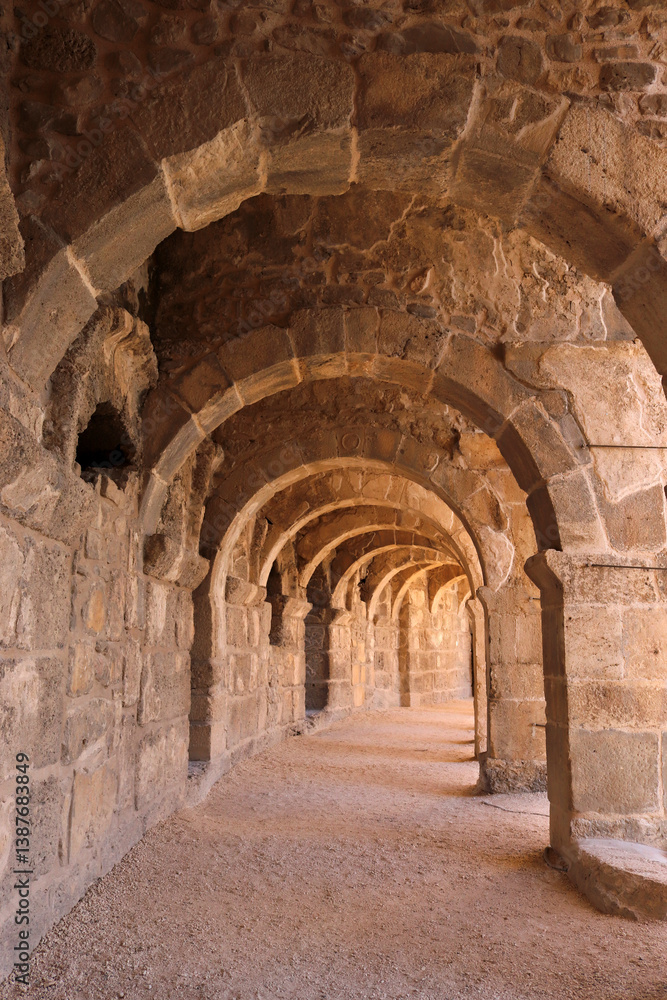 Naklejka premium Aspendos, Turkey. Second century Roman theatre