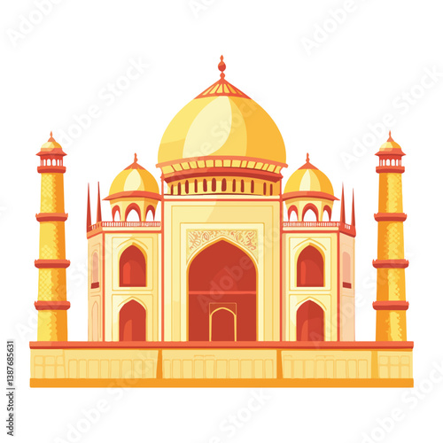 Taj mahal isolated on a white background