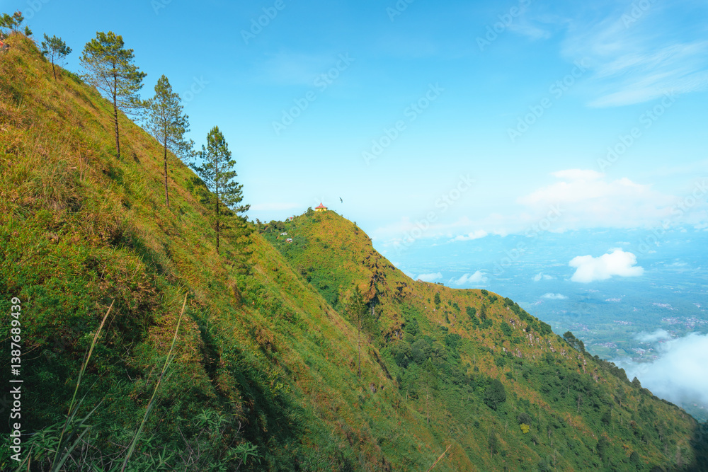 Naklejka premium mountain landscape with blue sky