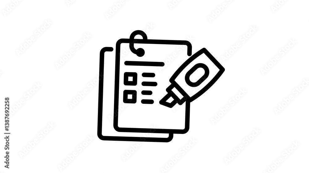 icon line motion graphic highlighted icon line motion graphic highlighted