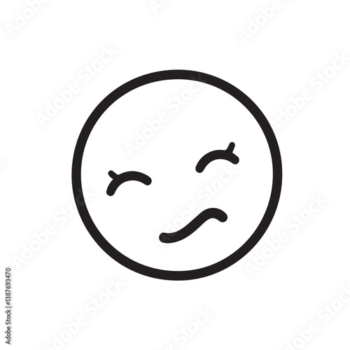 Doubtful face icon appears minimal graphic design symbol isolated
