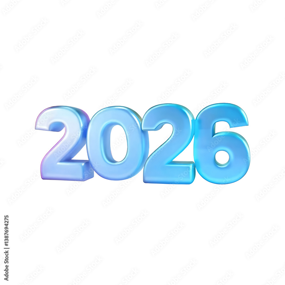 3D Blue 2026 Numbers Futuristic New Year Typography Design 3D Blue 2026 Numbers Futuristic New Year Typography Design