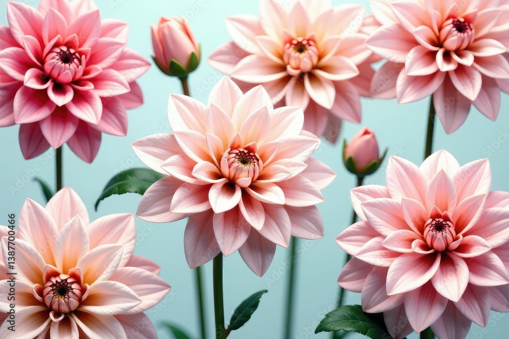 Elegant dahlia repeat pattern, soft pastel hues, delicate details, soft, bloom, pastel Elegant dahlia repeat pattern, soft pastel hues, delicate details, soft, bloom, pastel