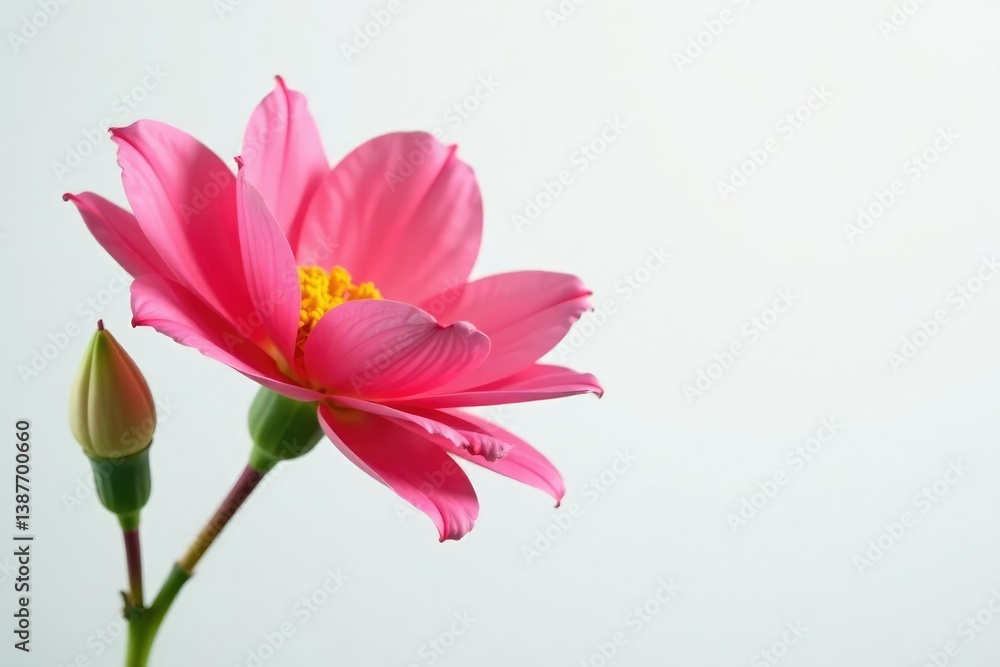Fototapeta premium elegant flower in full bloom against crisp white background, white, background